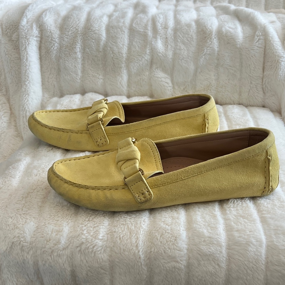 Cole Haan Lemon Suede Knot Loafers - Picture 4 of 8